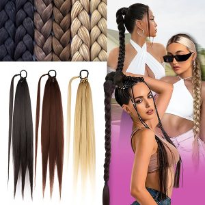 Vlecht haarverlenging - 65 cm, hittebestendig, elastische haarband | BRAIDELLA
