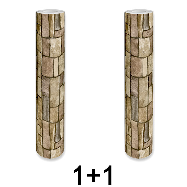 1x 1+1 GRATIS Zelfklevend 3D Bakstenen Wandpaneel | WALLCORWRAP