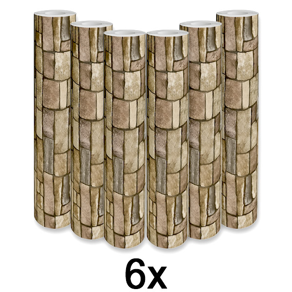 6x Zelfklevend 3D Bakstenen Wandpaneel | WALLCORWRAP