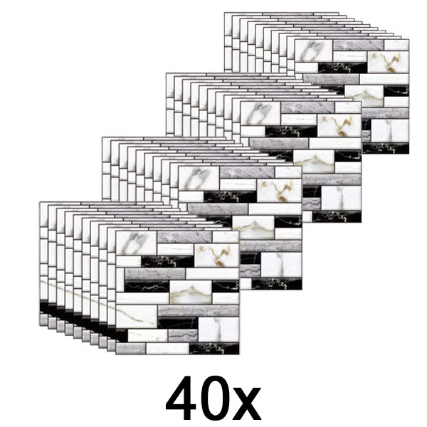 4x 3D muurstickers met marmeren uitstraling (10 stuks) | MARBLEBLOCKS