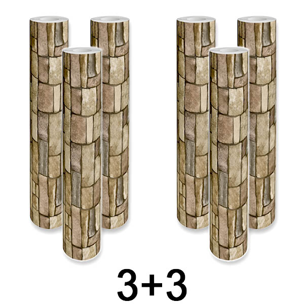 3x 1+1 GRATIS Zelfklevend 3D Bakstenen Wandpaneel | WALLCORWRAP