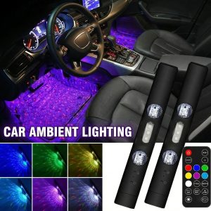 Draadloze auto sfeerverlichting - 7 kleuren, muziek synchronisatie + afstandsbediening | LUMEZIN