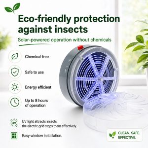 Zonne-energie insectendoder voor het raam - UV-licht, 8 uur looptijd | BUZZORA