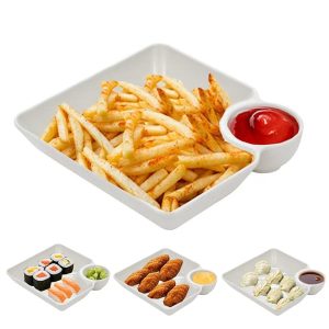 Vierkante snack- en dipschaaltjes (4 stuks) | DIPLUXA
