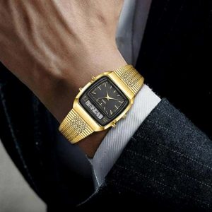 Retro vierkante dubbele horloge | ROLOTIME